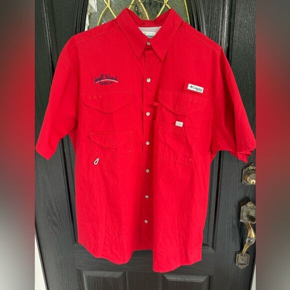 Columbia Other - Columbia Red PFG Short-Sleeve with Jekyll Island Logo. Size M. Great Condition